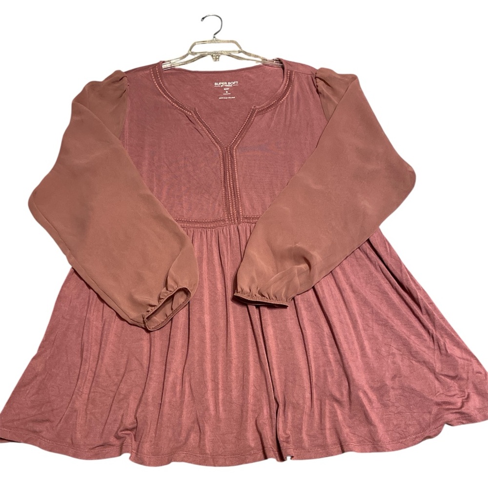 Women's Mauve romantic Blouse BOHO flowey loose fit
